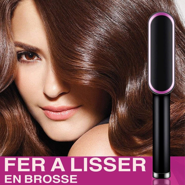 Hair straightener in brush