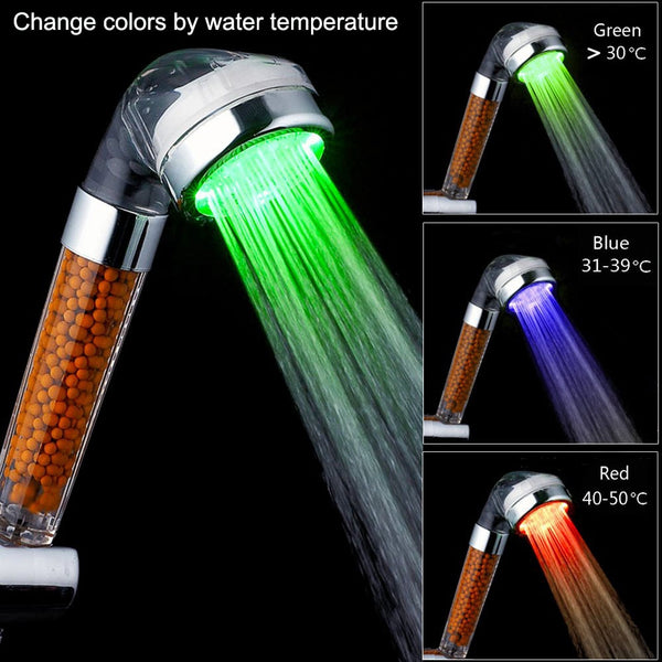 LED Shower Head with Water Filter