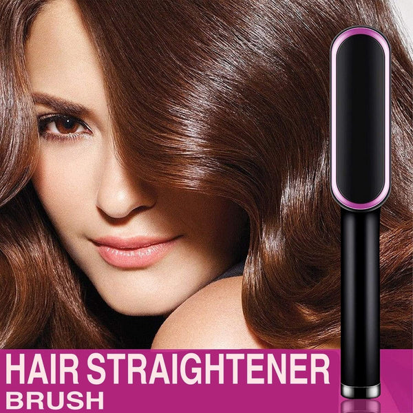 Hair straightener in brush