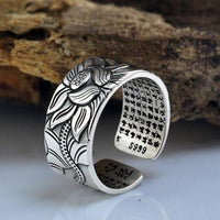 Silver lotus ring