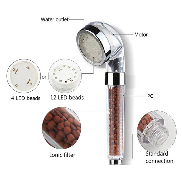 LED Shower Head with Water Filter