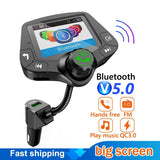 Bluetooth 5.0 Car Kit, QC3.0 Handsfree FM Transmitter, Quick Charge, 2.0 inch LCD Display, AUX Audio Receiver, MP3 Player