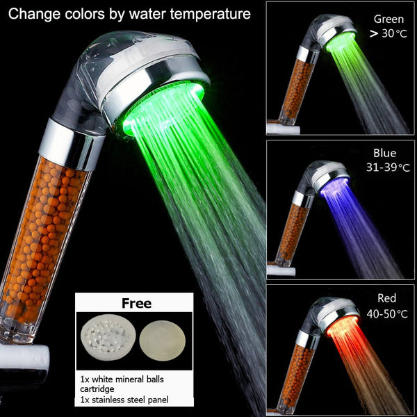 LED Shower Head with Water Filter