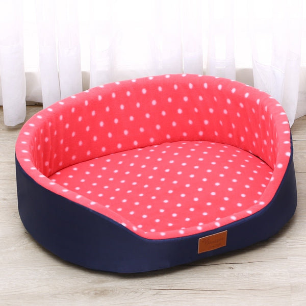 Double-sided bed for dog and cat, house sofa, soft fleece, warm bed