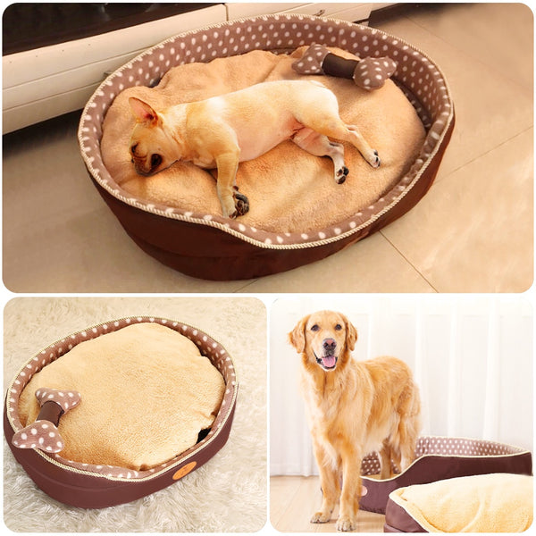 Double-sided bed for dog and cat, house sofa, soft fleece, warm bed