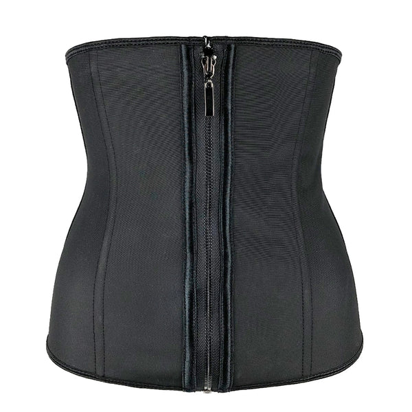 Women Latex Waist Trainer Body Shaper Corsets with Zipper Cincher Corset Top Slimming Belt Black Shapers Shapewear Plus Size