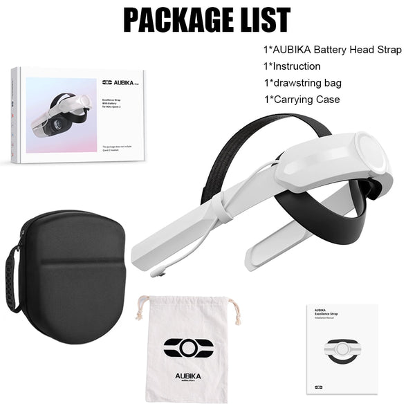 Head Strap with Battery for Oculus Quest 2 Extend Playtime Adjustable Comfortable Elite Strap VR Replacement Accessories