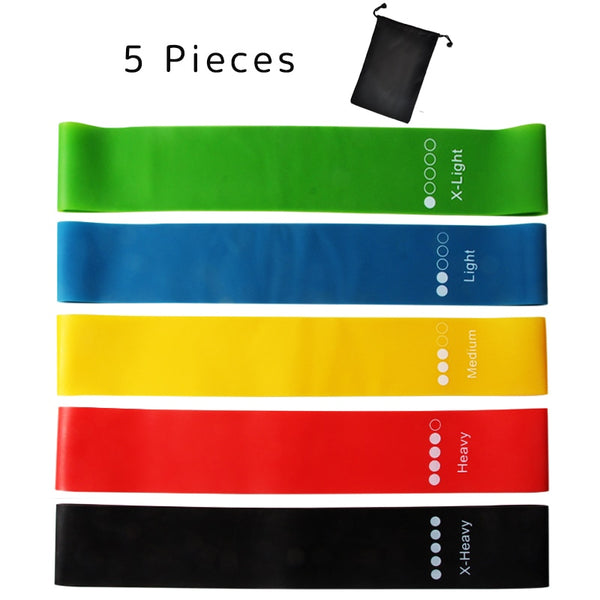 5PCs/Set Elastic Rubber Resistance Bands for Sports Training