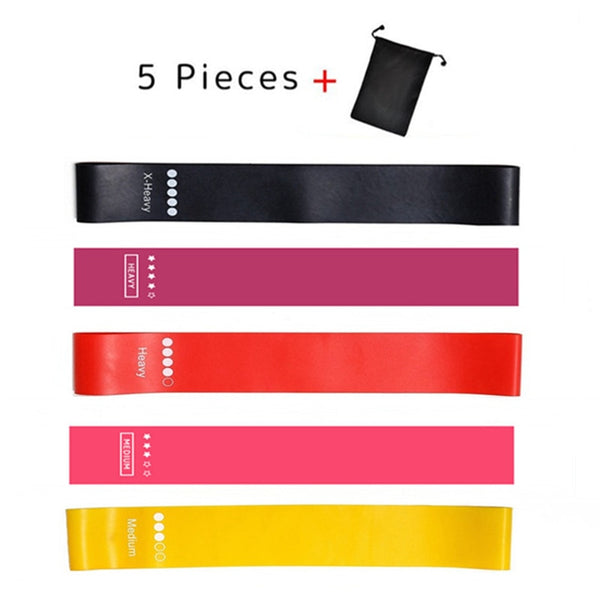 5PCs/Set Elastic Rubber Resistance Bands for Sports Training