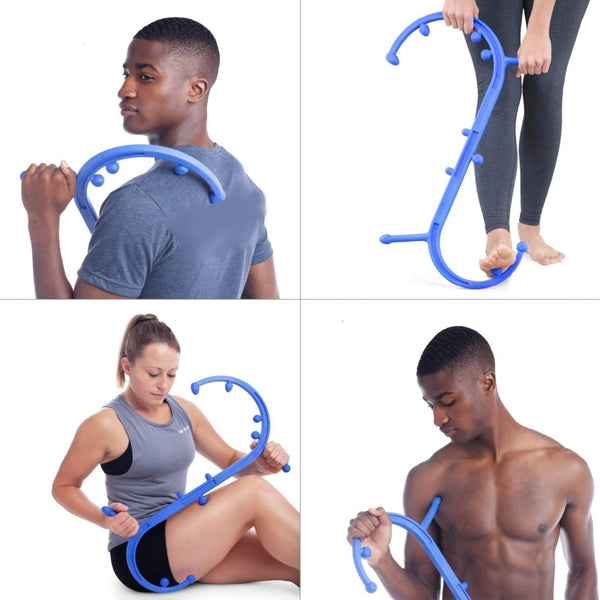 Self-massager with therapeutic hook